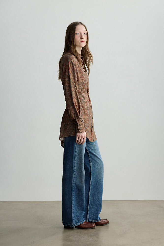 BE BLUE - SOFT ŞAL DESENLİ VINTAGE GÖMLEK