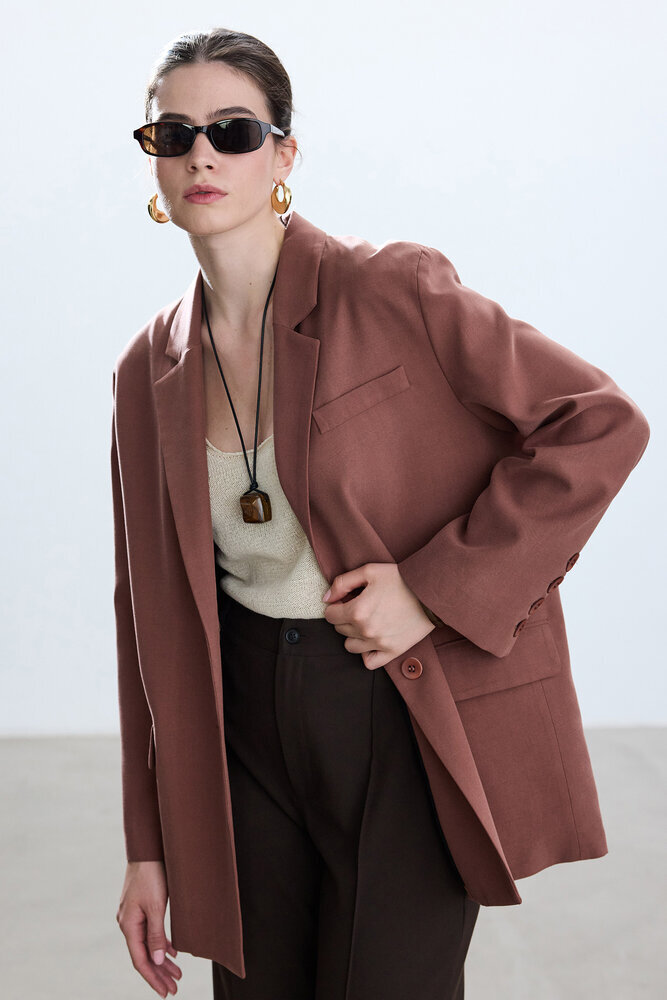 BE BLUE - SOĞAN KABUĞU YIRTMAÇLI BLAZER