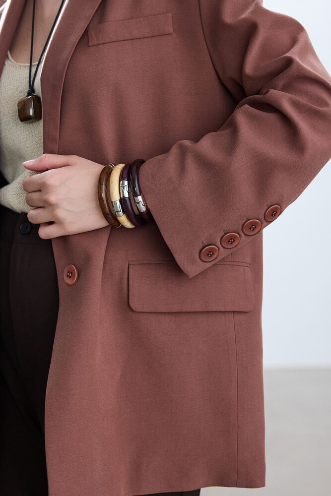 BE BLUE - SOĞAN KABUĞU YIRTMAÇLI BLAZER