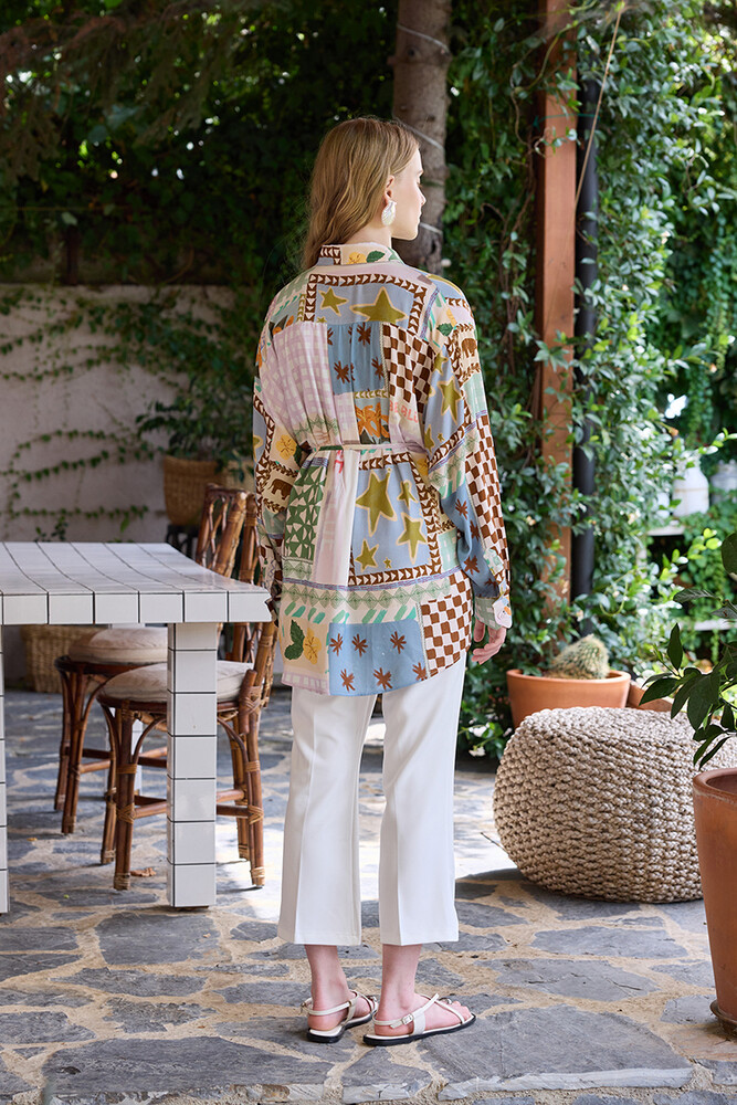BE BLUE - SUMMER VINTAGE DESENLİ GÖMLEK