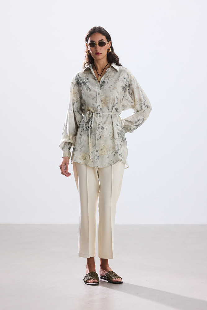 BE BLUE - SÜT RENGİ FLARE PANTOLON