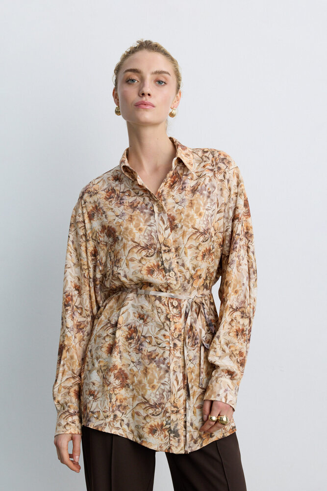 BE BLUE - TARÇIN FLORAL DESENLİ VINTAGE GÖMLEK