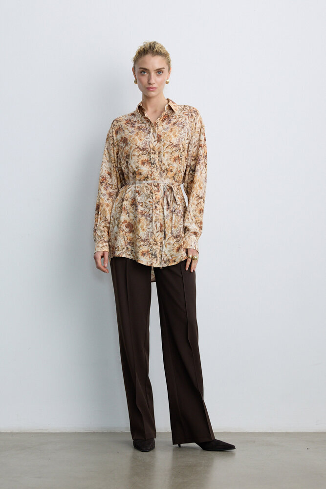 BE BLUE - TARÇIN FLORAL DESENLİ VINTAGE GÖMLEK