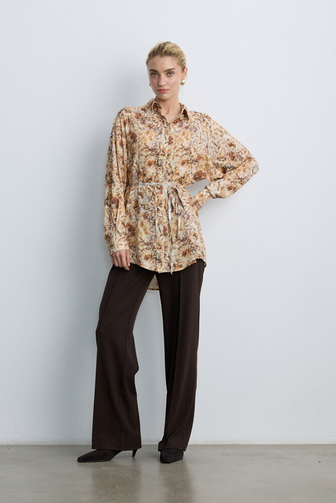 BE BLUE - TARÇIN FLORAL DESENLİ VINTAGE GÖMLEK