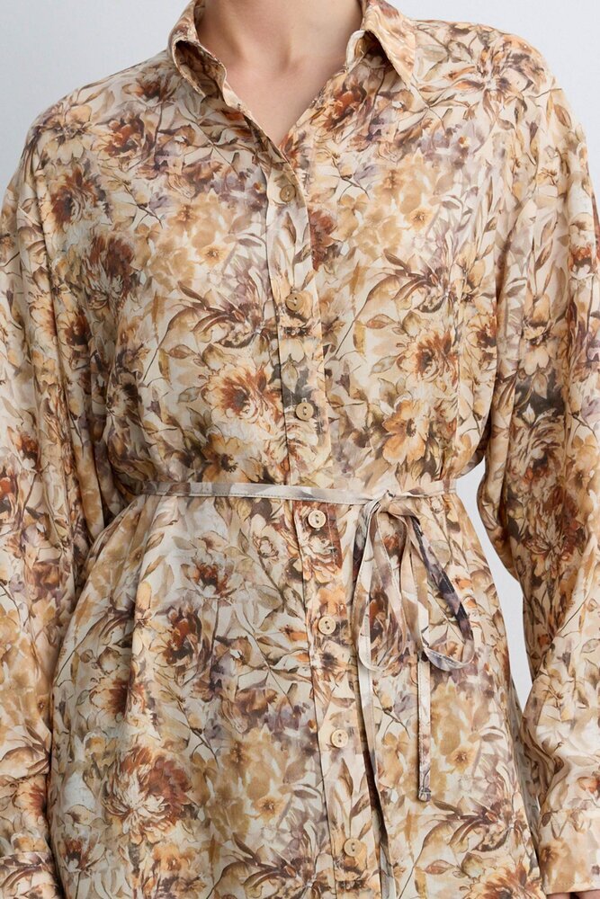 BE BLUE - TARÇIN FLORAL DESENLİ VINTAGE GÖMLEK