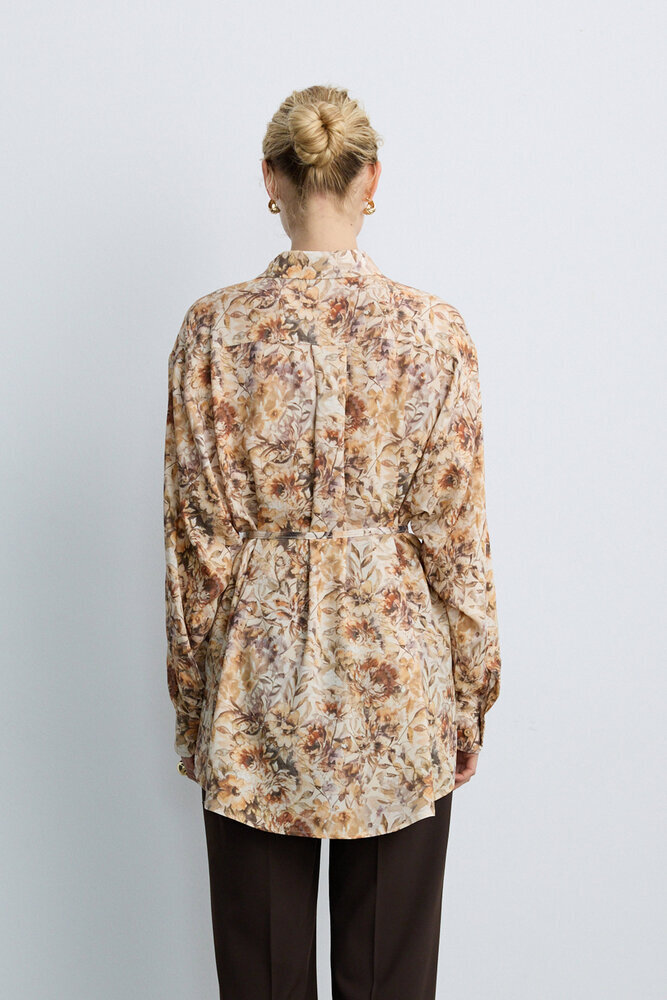 BE BLUE - TARÇIN FLORAL DESENLİ VINTAGE GÖMLEK