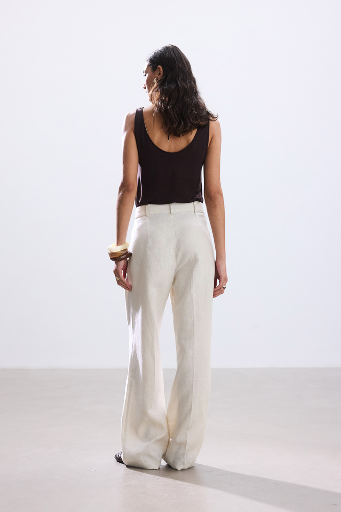 BE BLUE - TAŞ PİLELİ KETEN PANTOLON