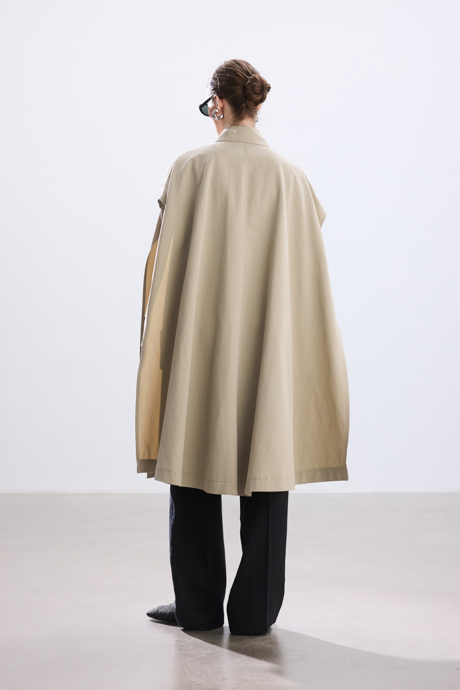 BE BLUE - TAŞ UZUN PELERİNLİ TRENÇKOT