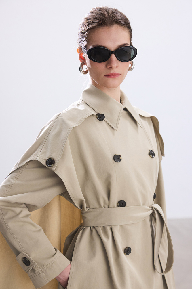 BE BLUE - TAŞ UZUN PELERİNLİ TRENÇKOT