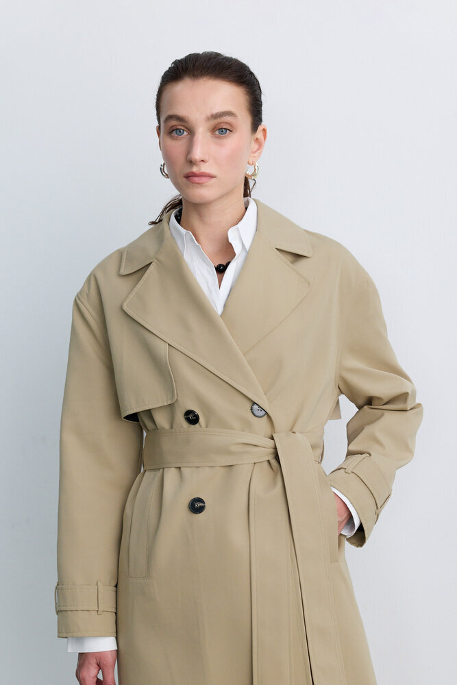 BE BLUE - TOZLU KUM UZUN CAPSULE TRENÇKOT