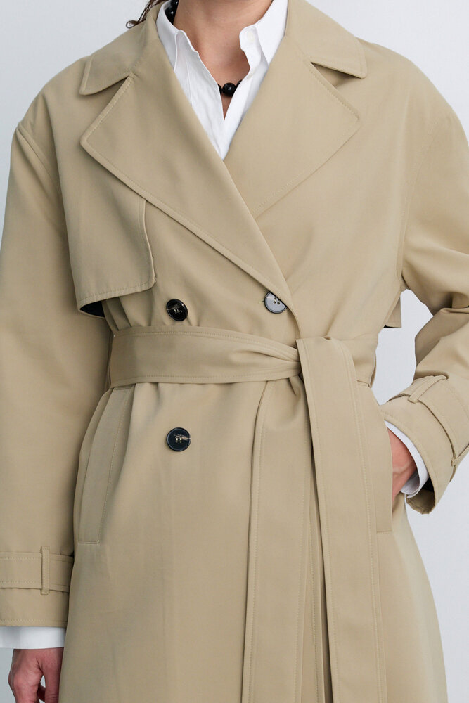 BE BLUE - TOZLU KUM UZUN CAPSULE TRENÇKOT