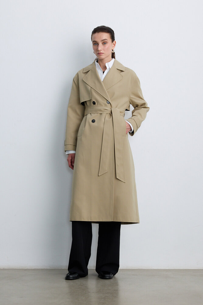 BE BLUE - TOZLU KUM UZUN CAPSULE TRENÇKOT