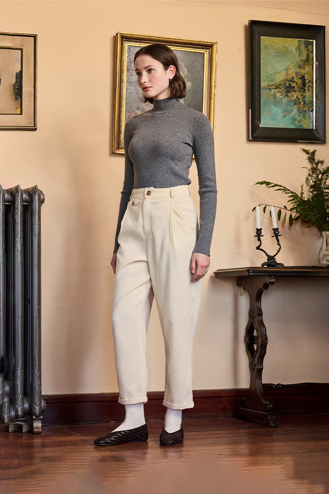 BE BLUE - VANİLYA KADİFE BİNİCİ PANTOLON