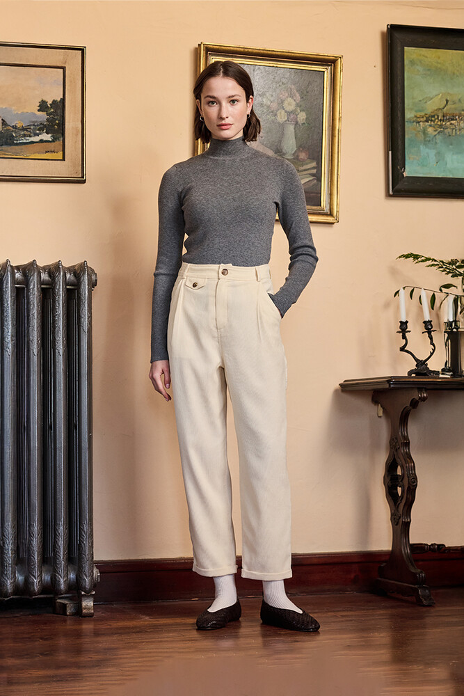 BE BLUE - VANİLYA KADİFE BİNİCİ PANTOLON