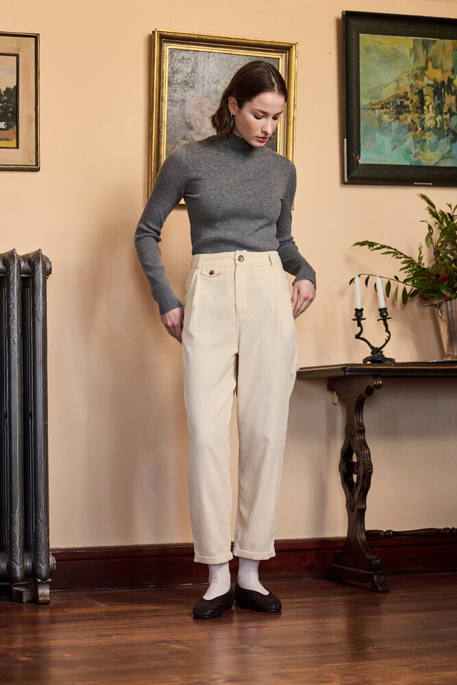 BE BLUE - VANİLYA KADİFE BİNİCİ PANTOLON