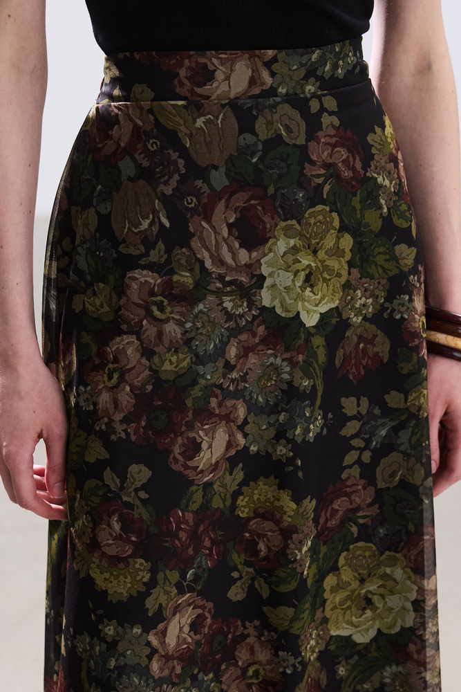 BE BLUE - VINTAGE ROSE DESENLİ TÜL ETEK