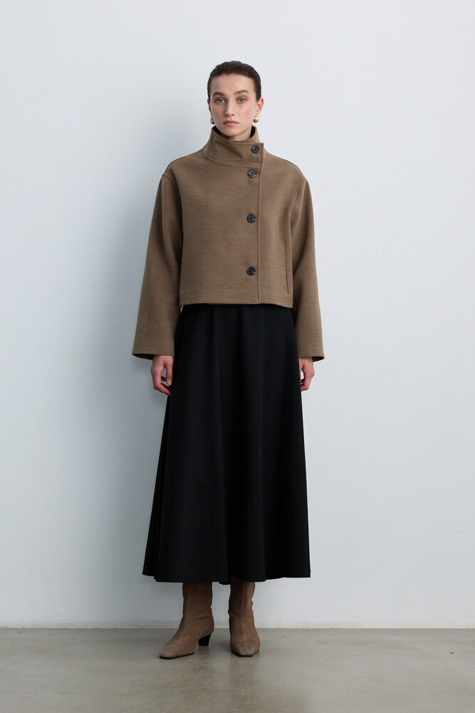 BE BLUE - SICAK KAHVE DİK YAKA KISA KABAN