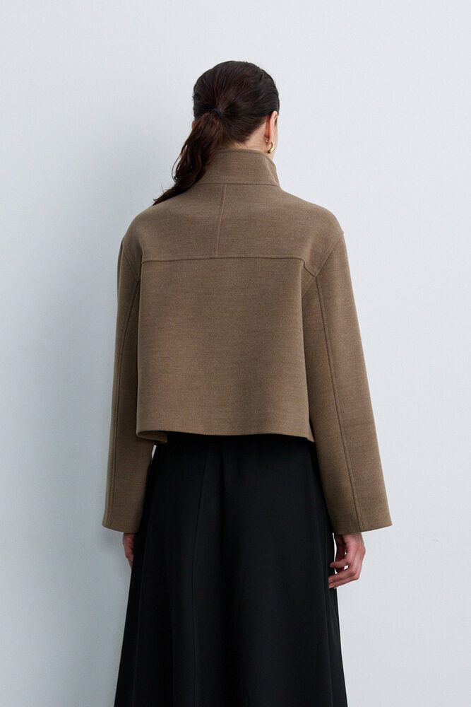 BE BLUE - SICAK KAHVE DİK YAKA KISA KABAN