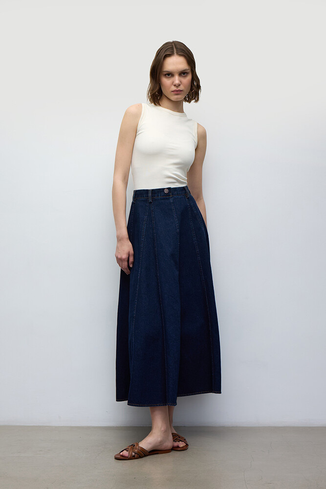 BE BLUE - VOLANLI DENİM ETEK