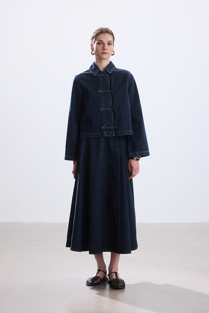 BE BLUE - VOLANLI DENİM ETEK