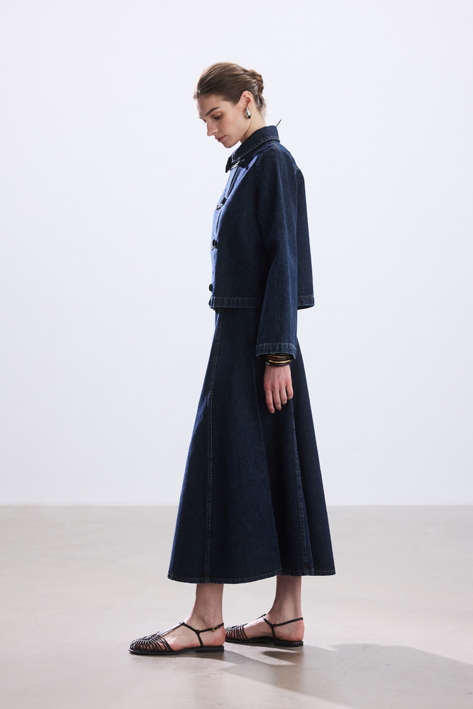 BE BLUE - VOLANLI DENİM ETEK