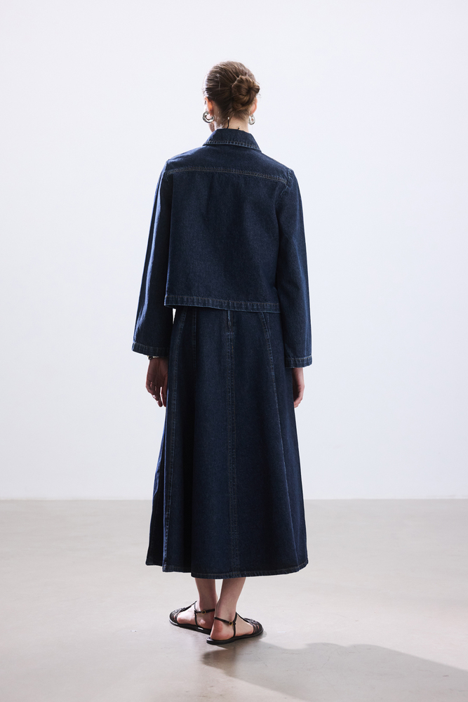 BE BLUE - VOLANLI DENİM ETEK