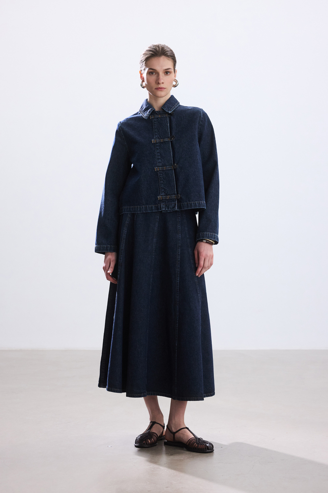 BE BLUE - VOLANLI DENİM ETEK