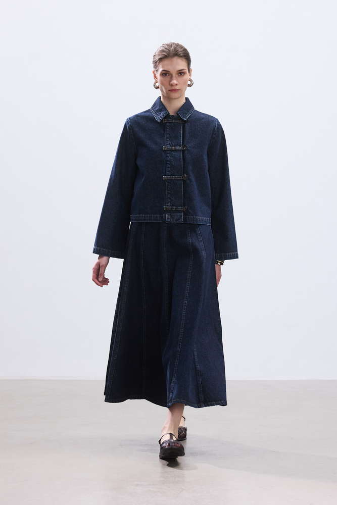 BE BLUE - VOLANLI DENİM ETEK