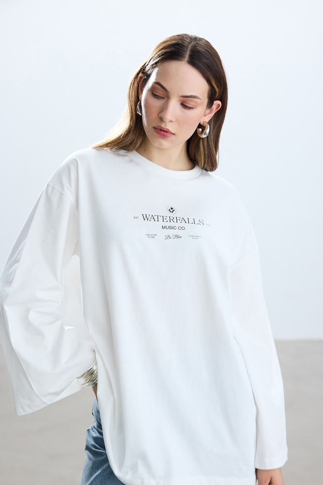 BE BLUE - WATERFALLS UZUN KOLLU T-SHIRT