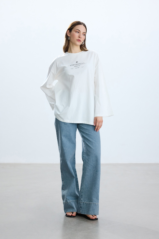 BE BLUE - WATERFALLS UZUN KOLLU T-SHIRT