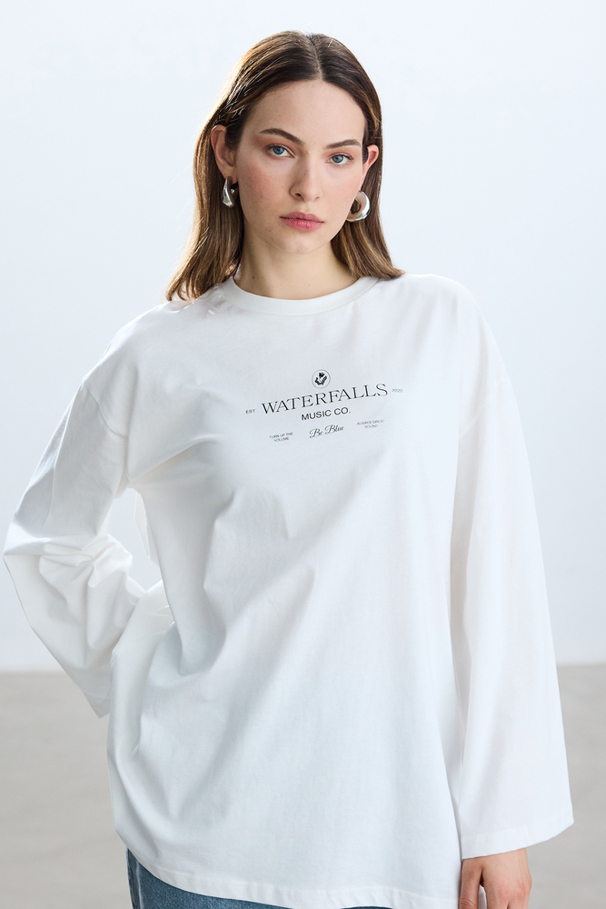 BE BLUE - WATERFALLS UZUN KOLLU T-SHIRT