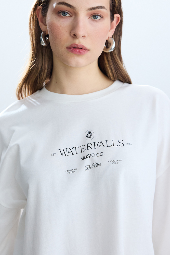 BE BLUE - WATERFALLS UZUN KOLLU T-SHIRT