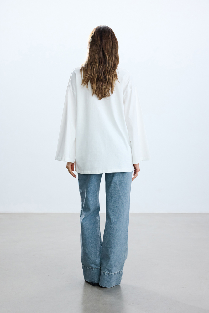 BE BLUE - WATERFALLS UZUN KOLLU T-SHIRT