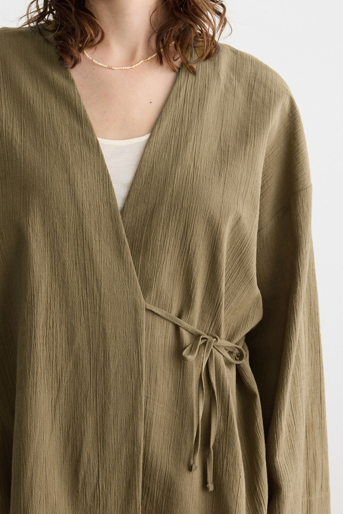 BE BLUE - YAĞ YEŞİLİ DOKULU KİMONO