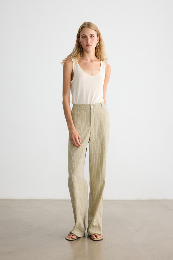 BE BLUE - YEŞİL IŞILTILI PALAZZO PANTOLON