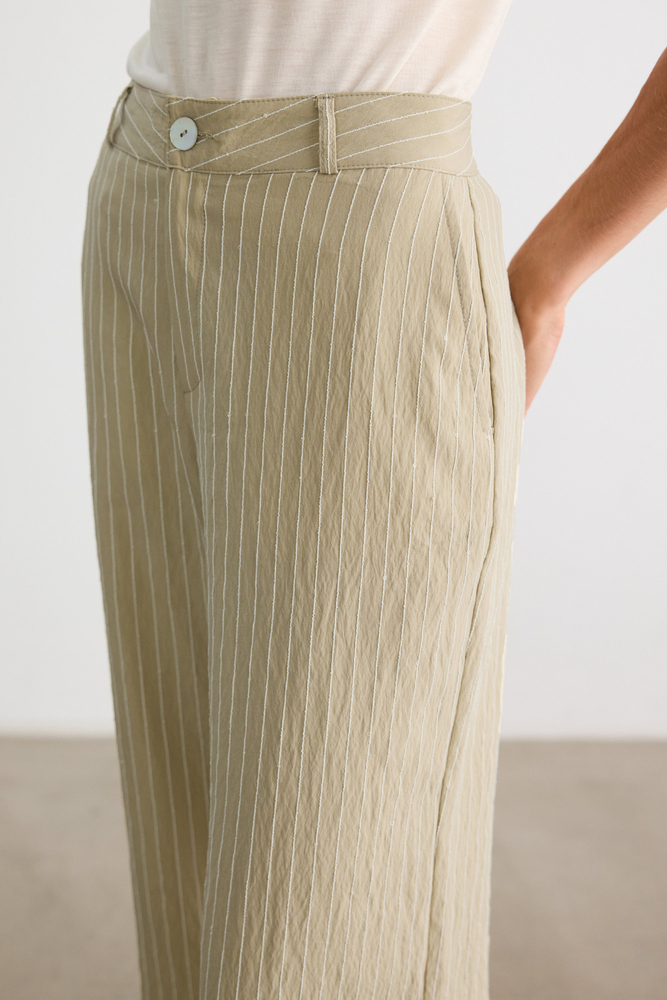 BE BLUE - YEŞİL IŞILTILI PALAZZO PANTOLON