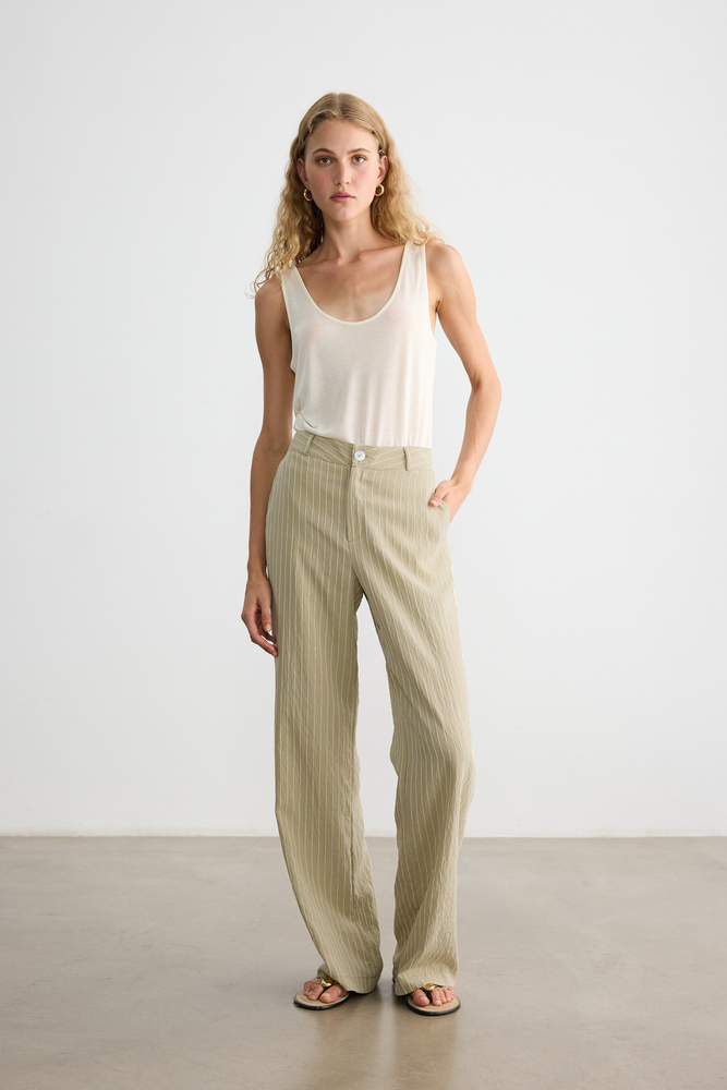 BE BLUE - YEŞİL IŞILTILI PALAZZO PANTOLON