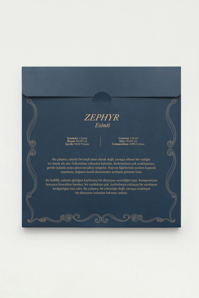 BE BLUE - ZEPHYR SOĞAN KABUĞU DESENLİ EŞARP