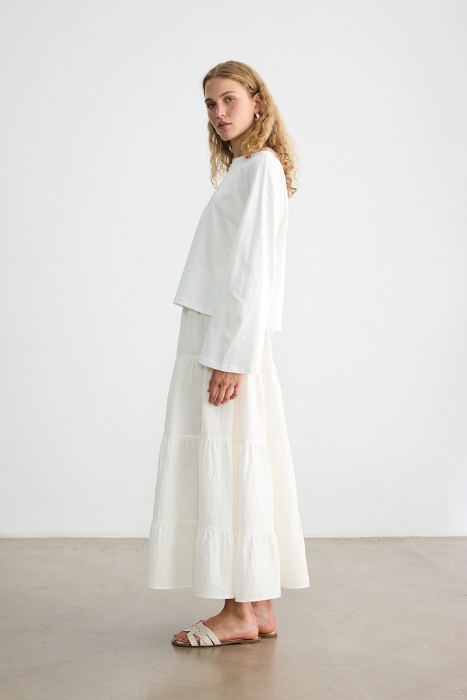 BE BLUE - ZEYTİN BASKILI UZUN KOLLU T-SHIRT