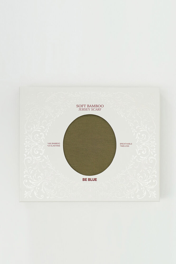 BE BLUE - ZEYTİN YEŞİLİ BAMBU PENYE ŞAL